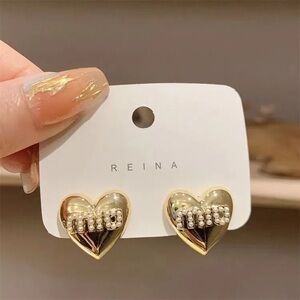 Gold Heart Earrings